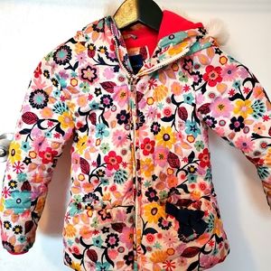 Girls floral winter coat